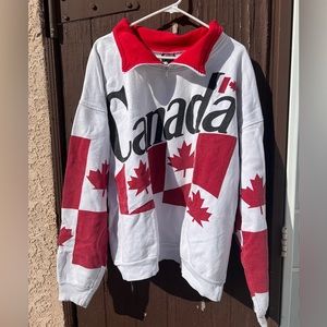 Vintage Edgar Canada Spell Out Quarter Zip Up 1980s